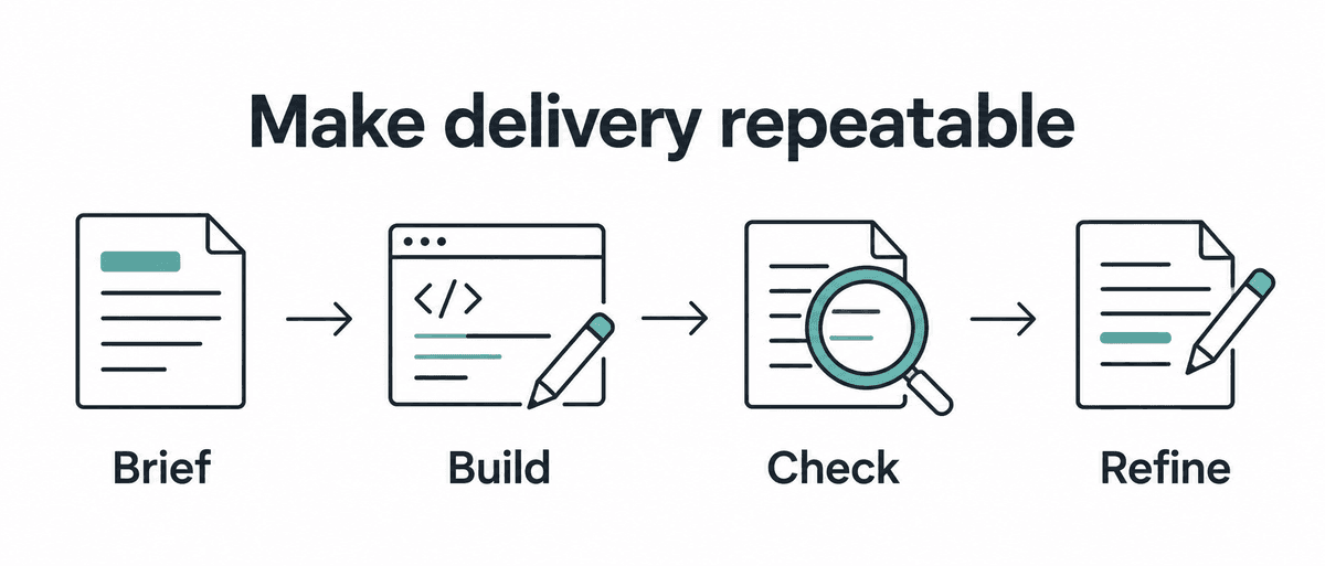 Define acceptance criteria, produce an artifact, inspect the result, and revise specific defects.