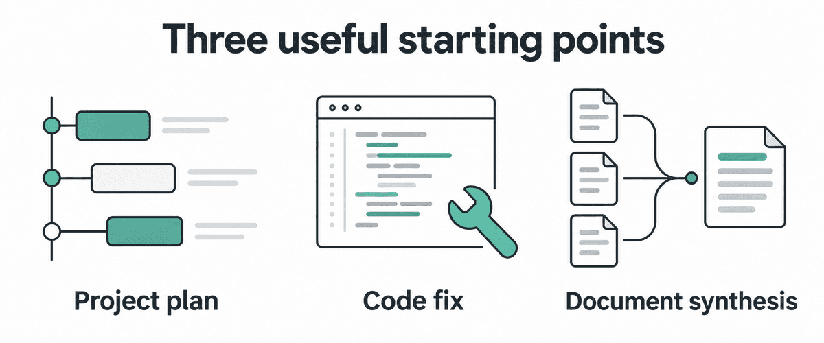 Use Sol for an implementation plan, a bounded code fix, or document synthesis.
