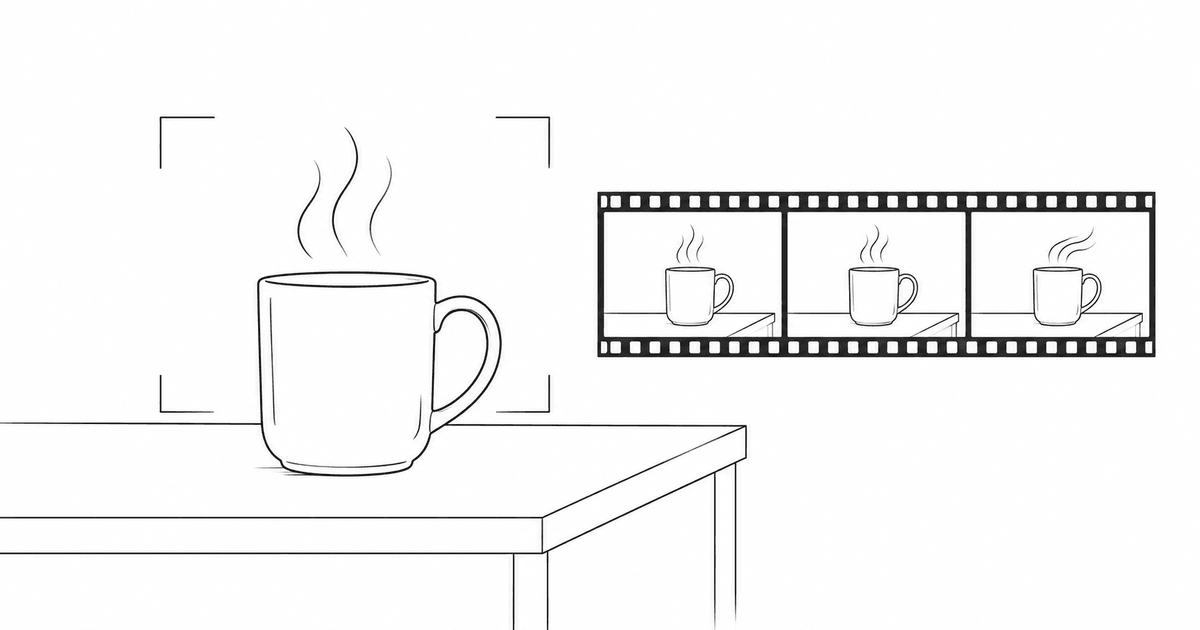 Seedance 2.5 video planning uses one mug, a camera frame, and a short film sequence.