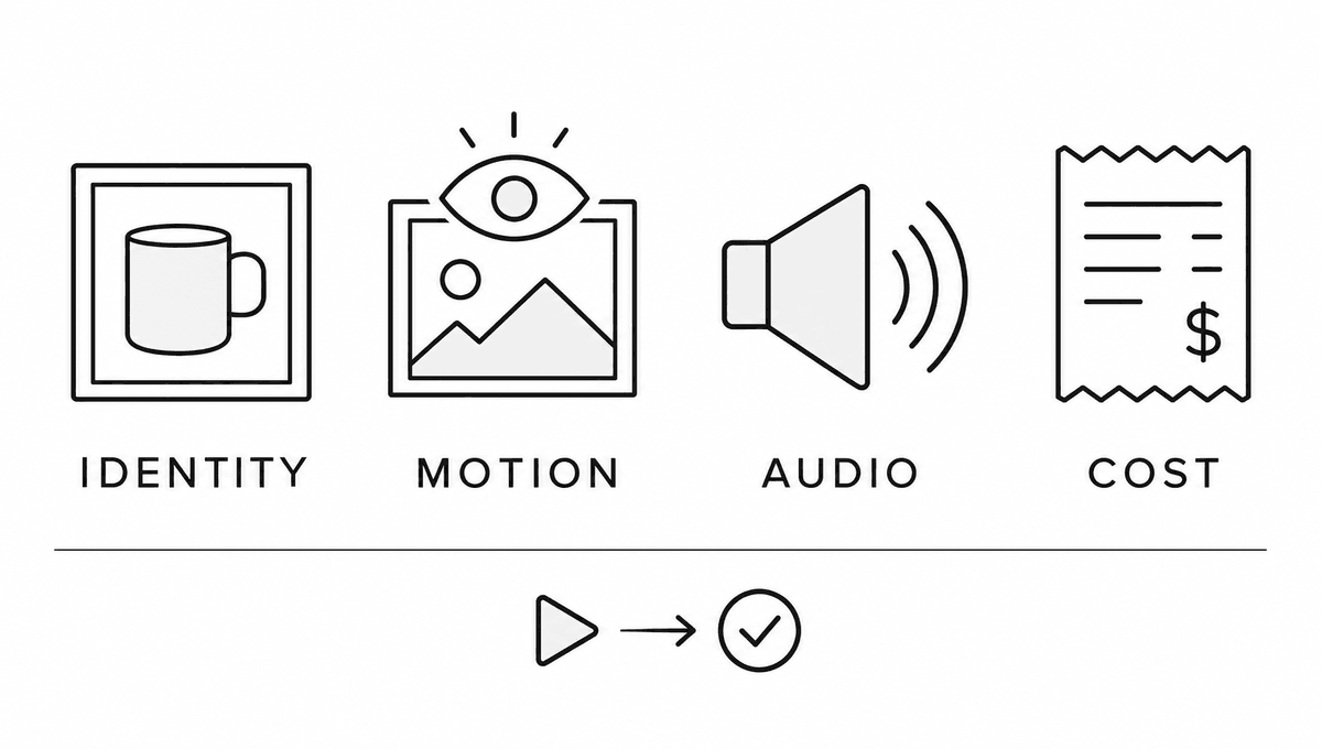 Review the video's subject identity, motion, audio, and actual cost before publishing.